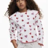 T-shirt met lange mouwen en hartjes
