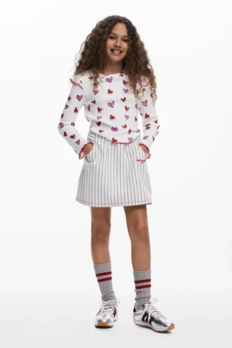 T-shirt met lange mouwen en hartjes