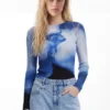 T-shirt met lange mouwen en Kiss-print