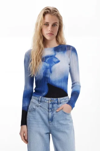 T-shirt met lange mouwen en Kiss-print