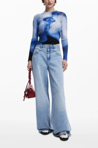 T-shirt met lange mouwen en Kiss-print