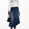 T-shirt met lange mouwen en roze letters