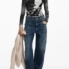 T-shirt met lange mouwen en sculptuurprint