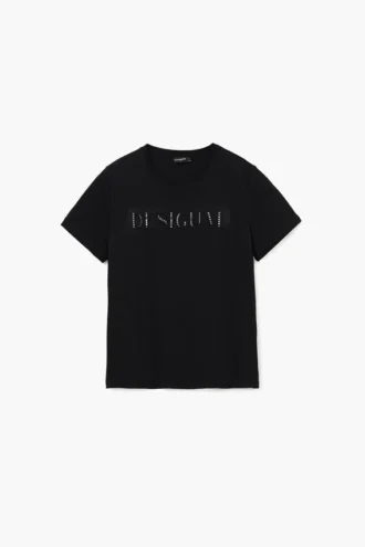 T-shirt met logo met studs