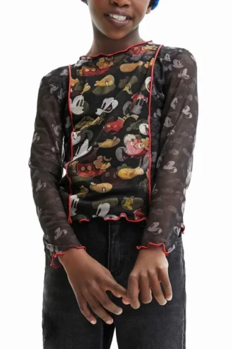 T-shirt met Mickey Mouse in tule