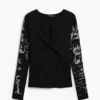 T-shirt met opening en letters
