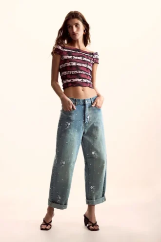 T-shirt met ruches Ontworpen door Christian Lacroix