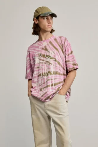 T-shirt met tie-dye-print