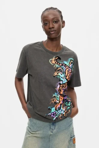 T-shirt met tijgerprint 100% katoen
