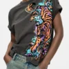 T-shirt met tijgerprint 100% katoen