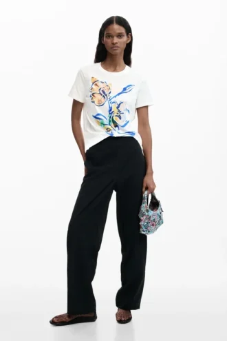 T-shirt met tuinbloemen