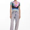 T-shirt met vervaagd landschap