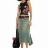 T-shirt van mesh met bloemen