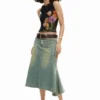 T-shirt van mesh met bloemen