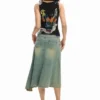 T-shirt van mesh met bloemen