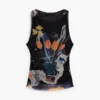 T-shirt van mesh met bloemen