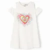 T-shirtjurk met hartvormige uitsnijdingen