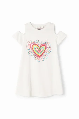 T-shirtjurk met hartvormige uitsnijdingen