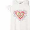 T-shirtjurk met hartvormige uitsnijdingen