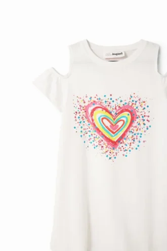 T-shirtjurk met hartvormige uitsnijdingen