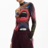 Tie-dye broek met ritsen