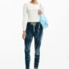 Tie-dye denim broek