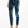 Tie-dye denim broek