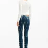 Tie-dye denim broek