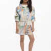 Tie-dye denim korte broeken