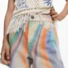Tie-dye denim korte broeken