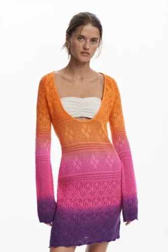 Tie-dye gehaakte jurk