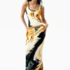 Top met bandjes en print