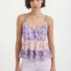 Top met bloemenprint en bandjes