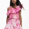 Top met bloemenprint en peplum