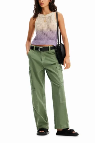 Tricot top met kleurverloop