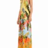 Tropische maxi-jurk met halternek