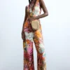 Tropische wikkeljumpsuit