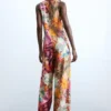Tropische wikkeljumpsuit