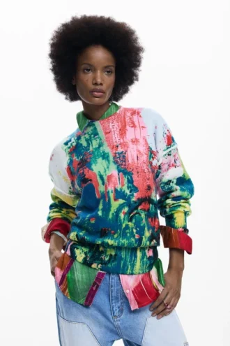 Trui met artistieke print