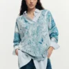 Trui met V-hals en abstracte print