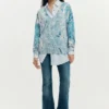 Trui met V-hals en abstracte print
