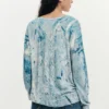 Trui met V-hals en abstracte print