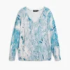 Trui met V-hals en abstracte print