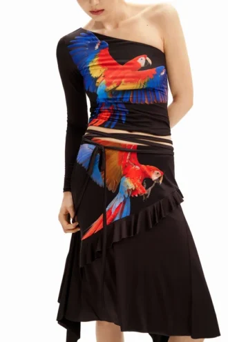 Tyler Mcgillivary Midi-rok met papegaaienprint