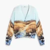 Vest met landschapsprint