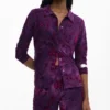 Wijd uitlopende broek met textuur