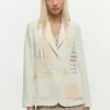 Witte Patchwork Blazer