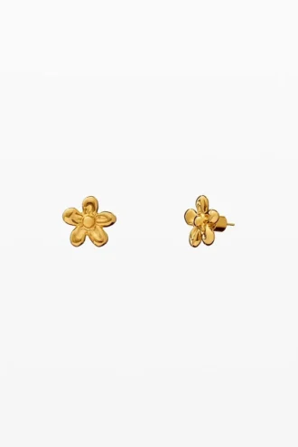 Zalio-oorbellen met gouden bloem
