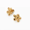Zalio-oorbellen met gouden bloem