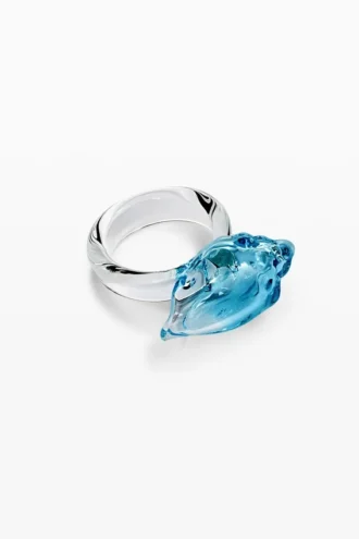 Zalio-ring met schelp van kristal